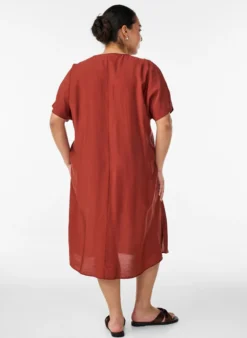 Kleid aus Viskose mit V-Ausschnitt