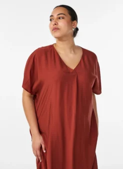 Kleid aus Viskose mit V-Ausschnitt