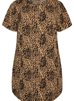 Kleid mit Aufdruck und kurzen Ärmeln
