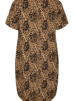 Kleid mit Aufdruck und kurzen Ärmeln