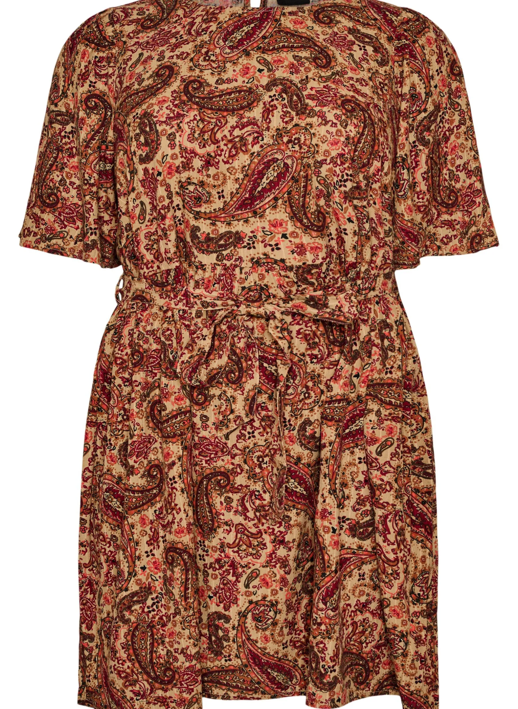 Kleid mit Paisleymuster und Bindegürtel