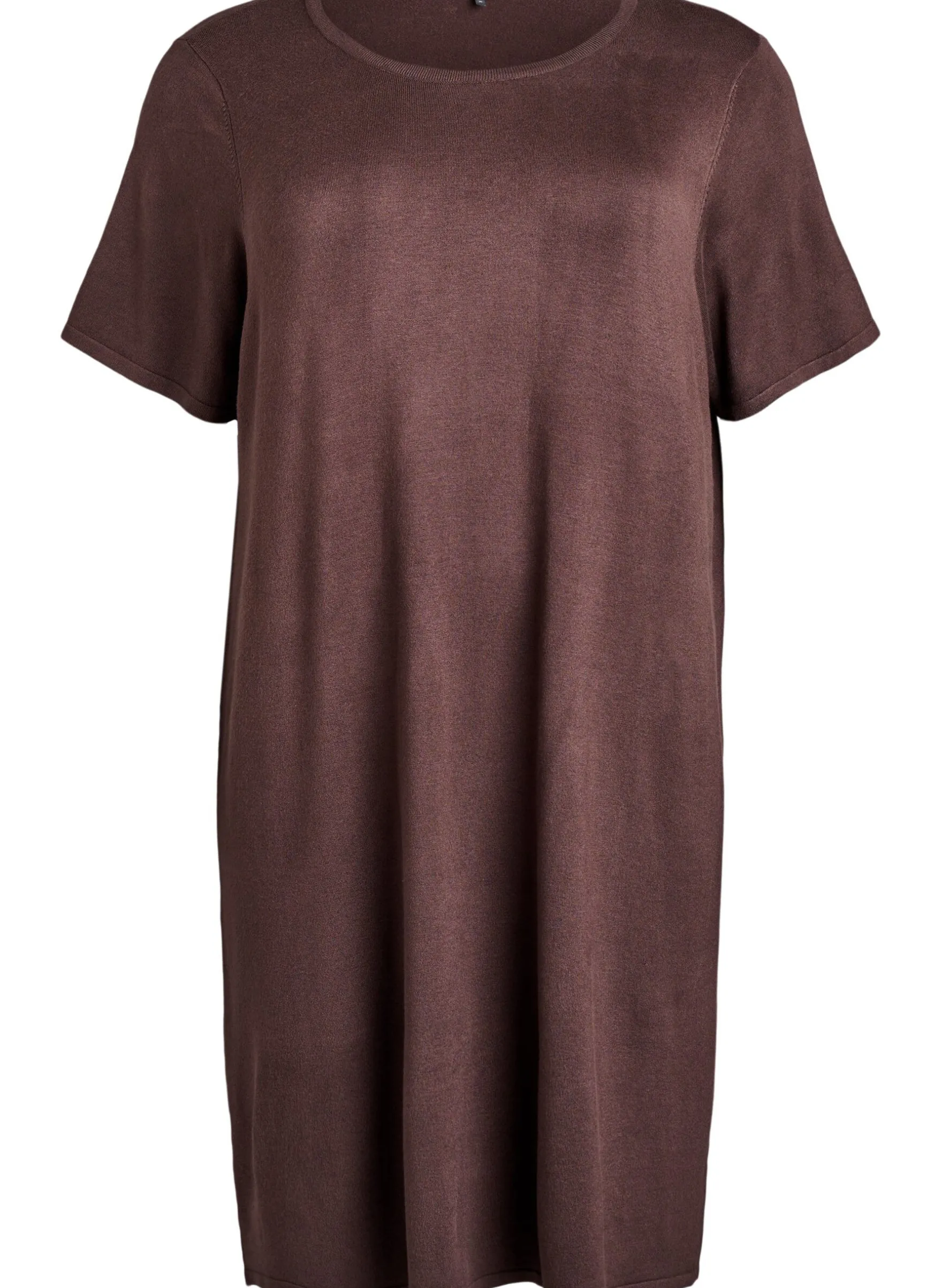 Knielanges Strickkleid mit kurzen Ärmeln