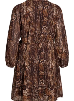 Knielanges Wickelkleid mit Tiermuster