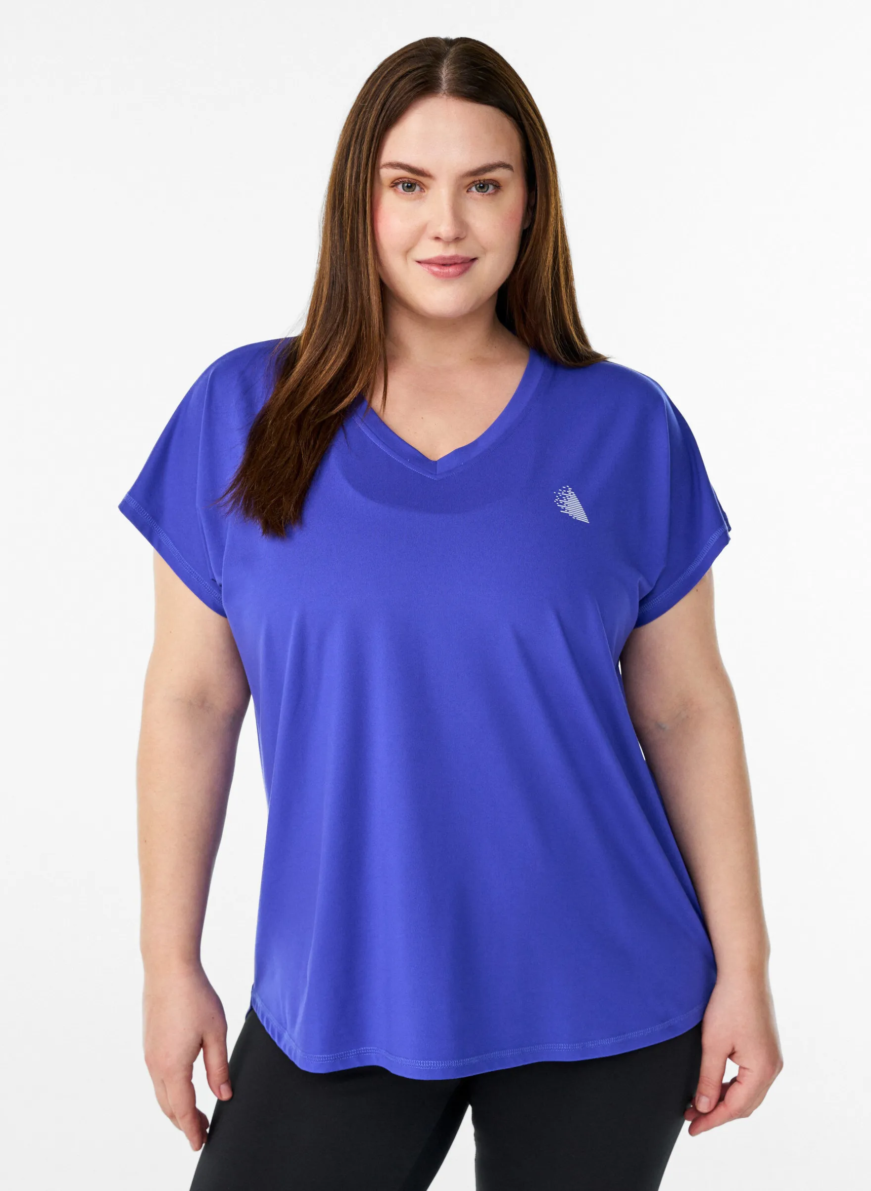 Kurzarm Trainingsshirt mit V-Ausschnitt