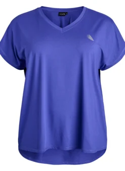 Kurzarm Trainingsshirt mit V-Ausschnitt
