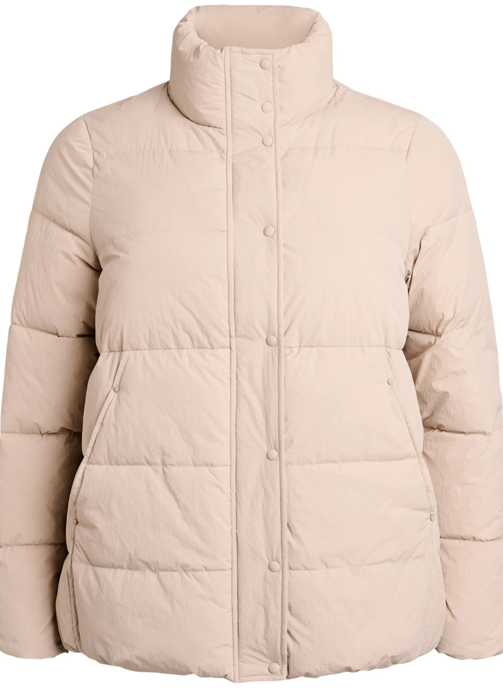 Kurze gepolsterte Pufferjacke mit hohem Kragen