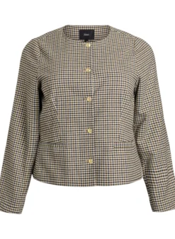 Kurze Jacke mit goldfarbenen Knöpfen