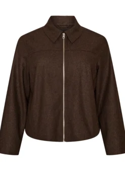 Kurze Jacke mit Hemdkragen und Reißverschluss