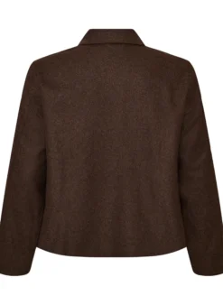 Kurze Jacke mit Hemdkragen und Reißverschluss