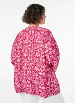 Kurzer Kimono aus Viskose mit 3/4-Ärmeln