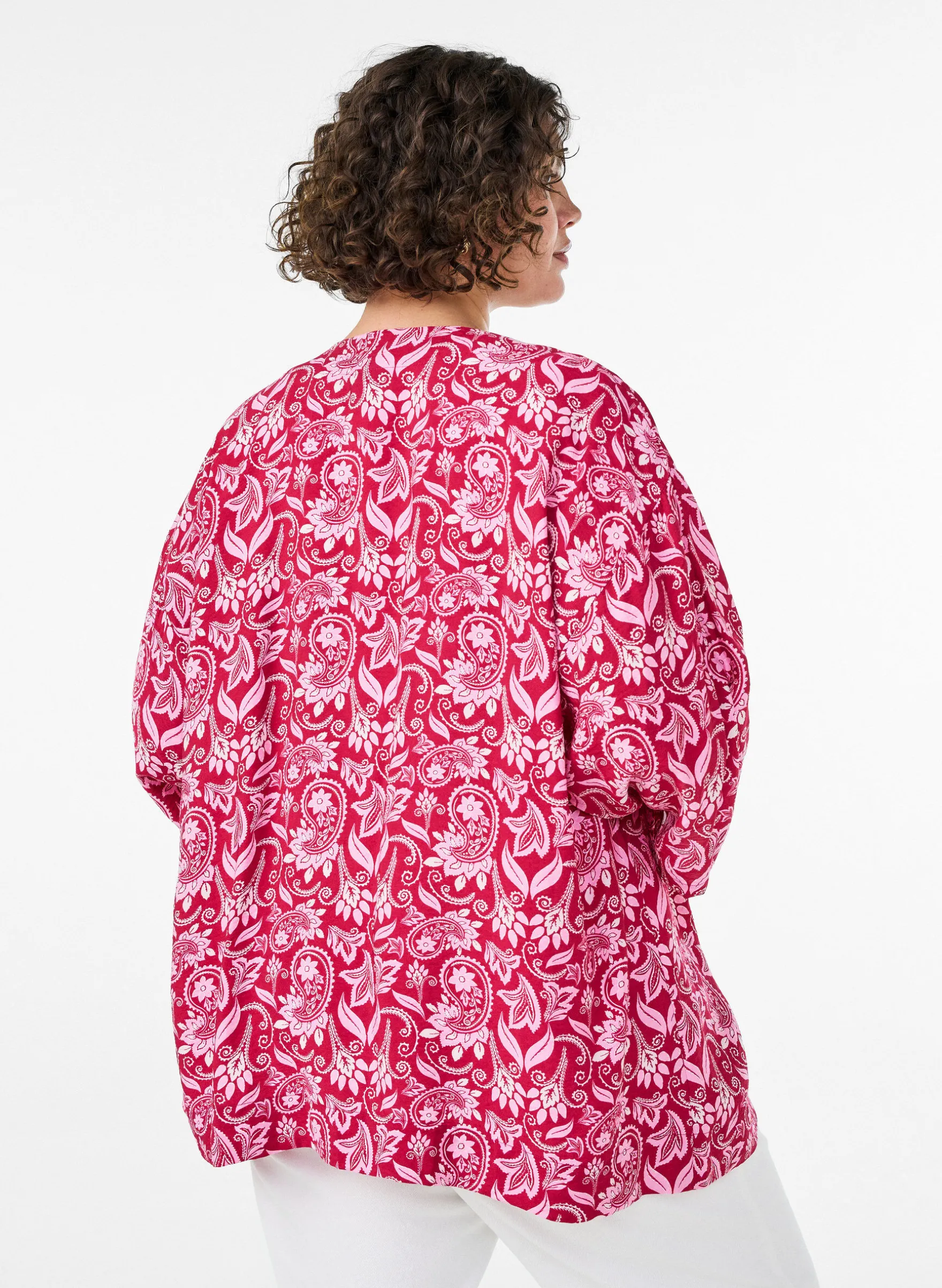 Kurzer Kimono aus Viskose mit 3/4-Ärmeln