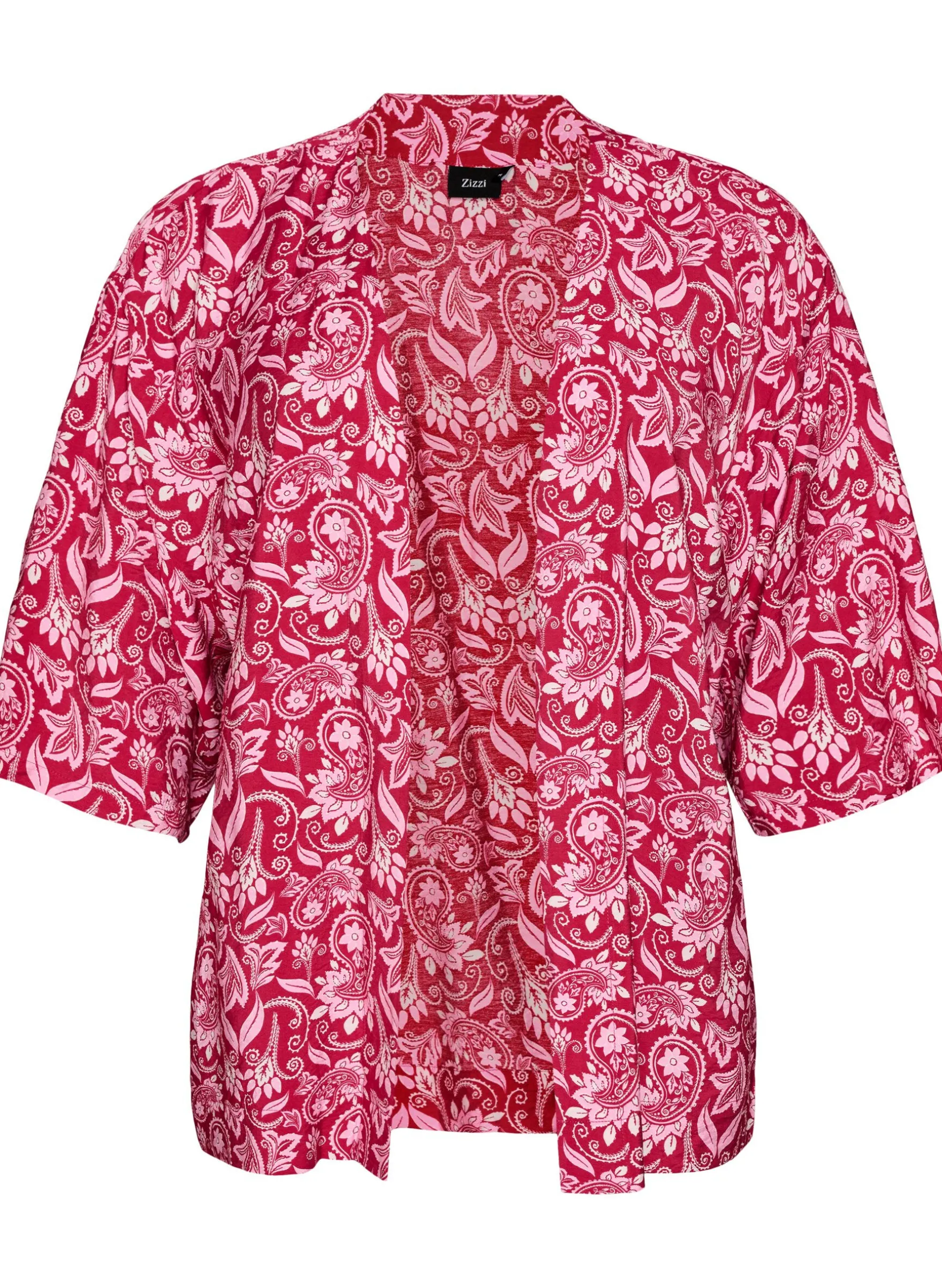 Kurzer Kimono aus Viskose mit 3/4-Ärmeln