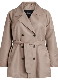 Kurzer Trenchcoat mit Gürtel
