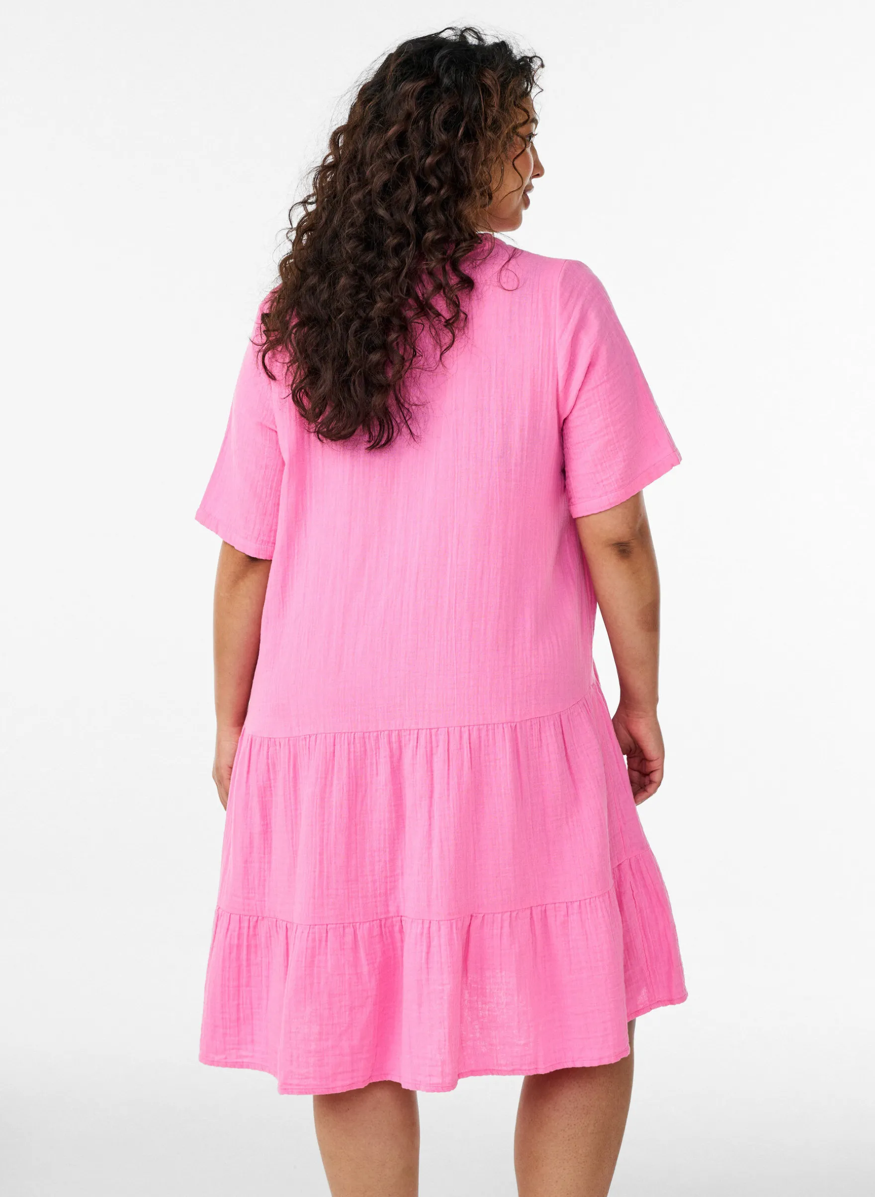 Kurzes A-Linien-Kleid aus Baumwollmusselin