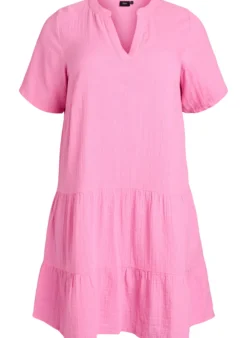 Kurzes A-Linien-Kleid aus Baumwollmusselin