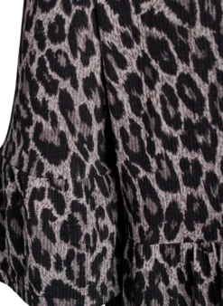 Kurzes A-Linien-Kleid mit Leopardenmuster