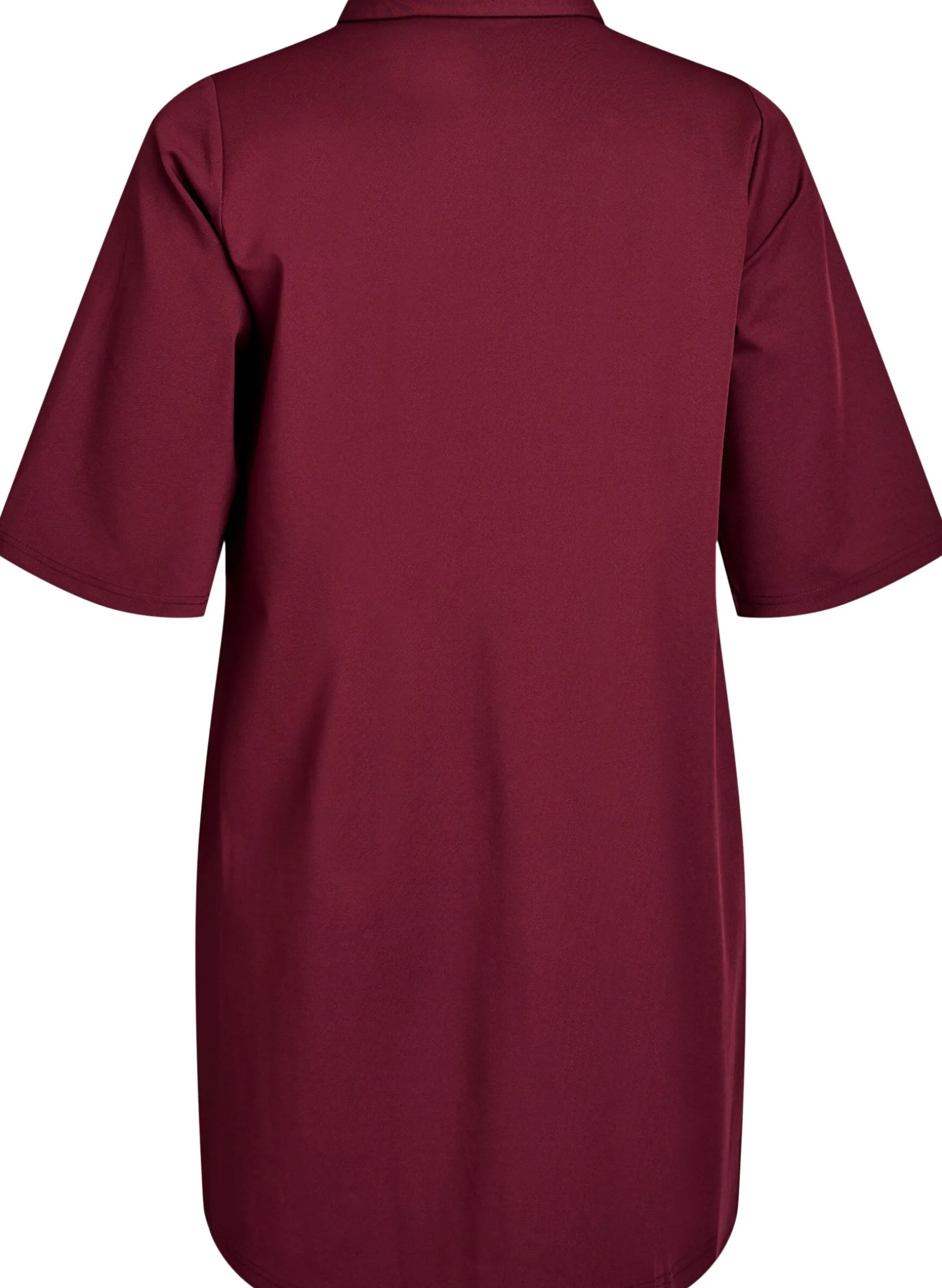 Kurzes Hemdblusenkleid aus Baumwolle mit 3/4-Ärmeln