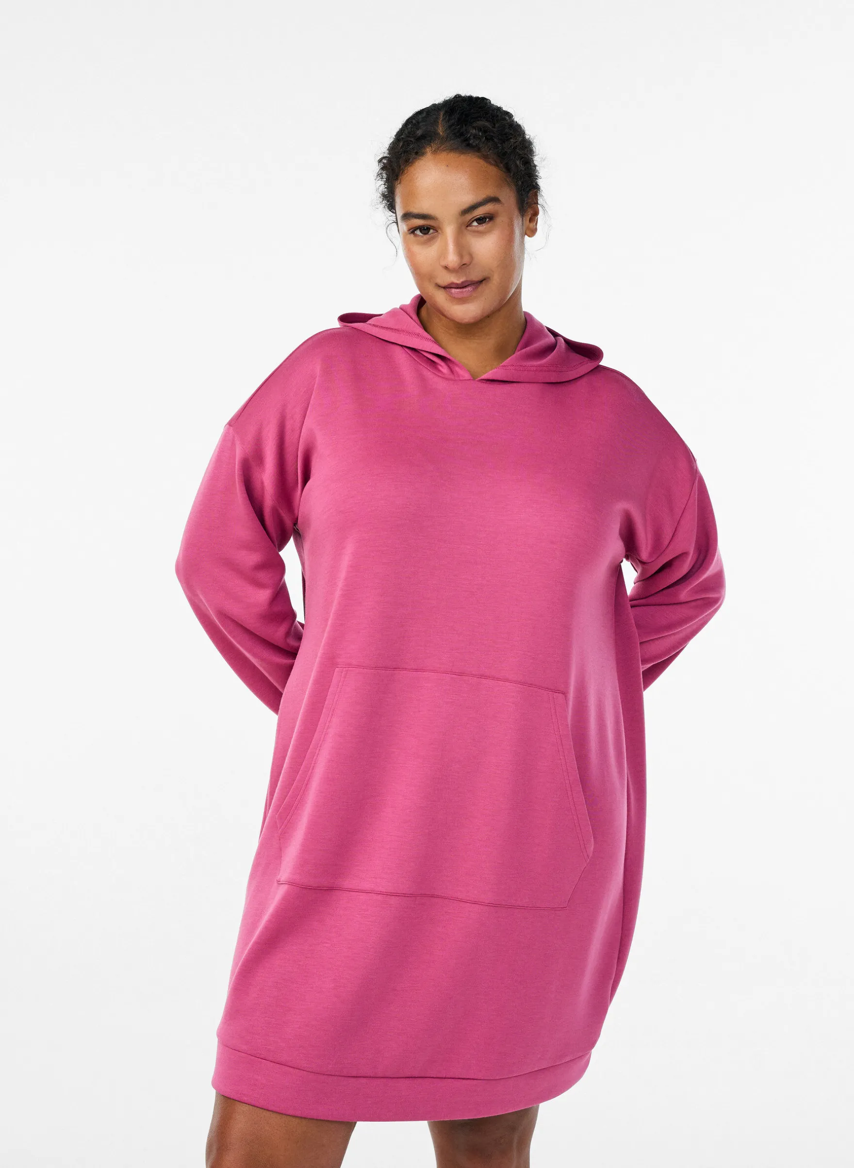 Kurzes Hoodiekleid mit Kängurutasche
