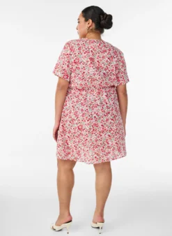 Kurzes Kleid aus Baumwolle mit Blumenprint