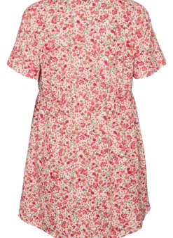 Kurzes Kleid aus Baumwolle mit Blumenprint