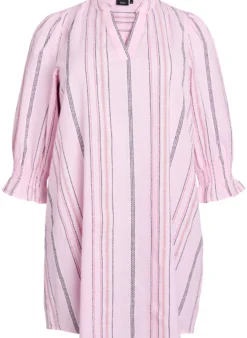 Kurzes Kleid aus Baumwolle mit Streifenmuster