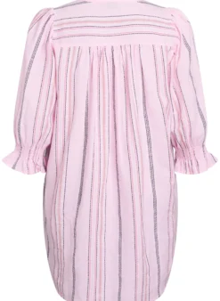 Kurzes Kleid aus Baumwolle mit Streifenmuster