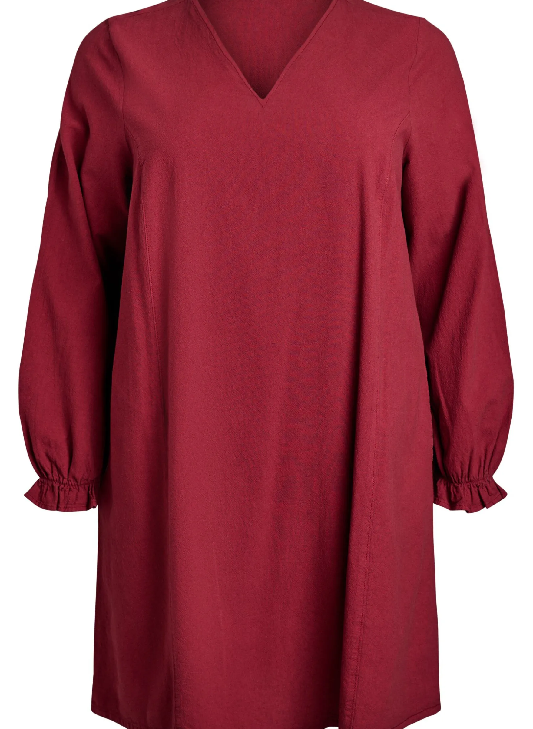 Kurzes Kleid aus Baumwolle mit V-Ausschnitt