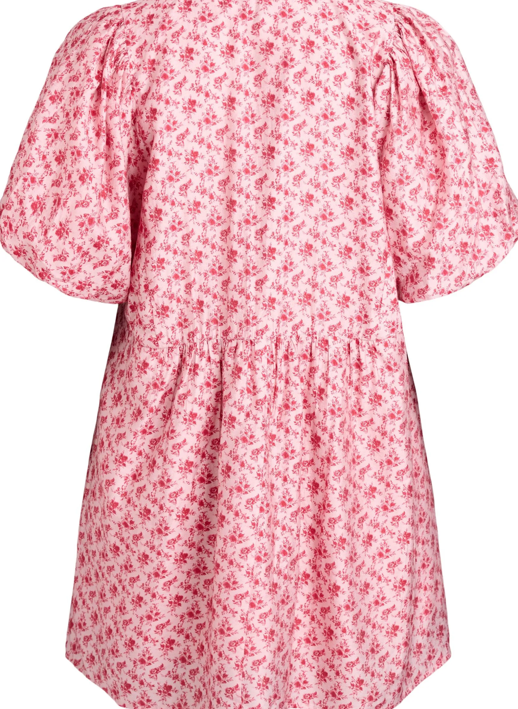 Kurzes Kleid aus Viskose mit Empire-Schnitt und Ballonärmeln