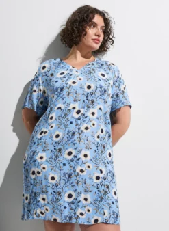 Kurzes Kleid mit Blumendruck