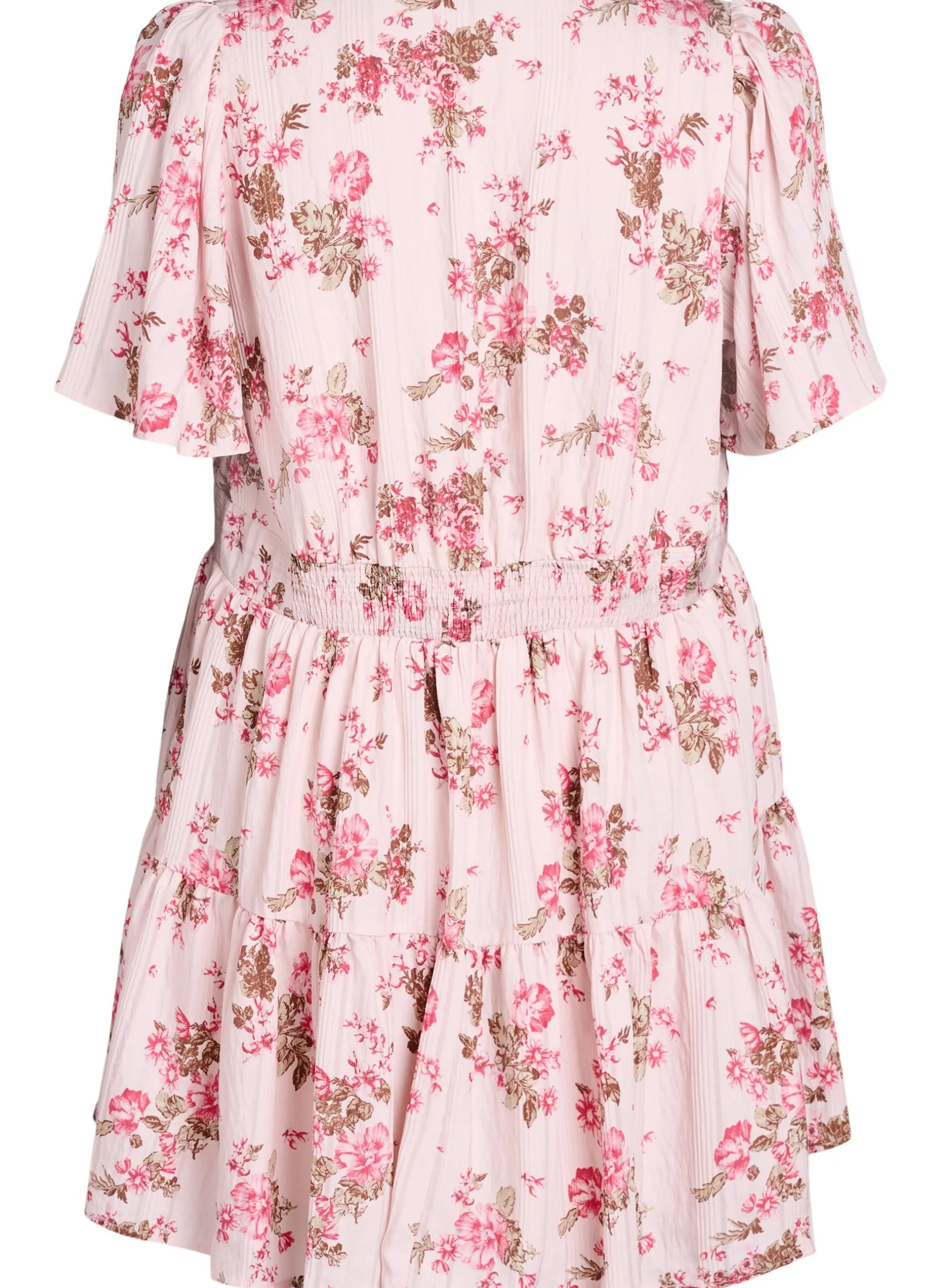 Kurzes Kleid mit Blumenprint und V-Ausschnitt