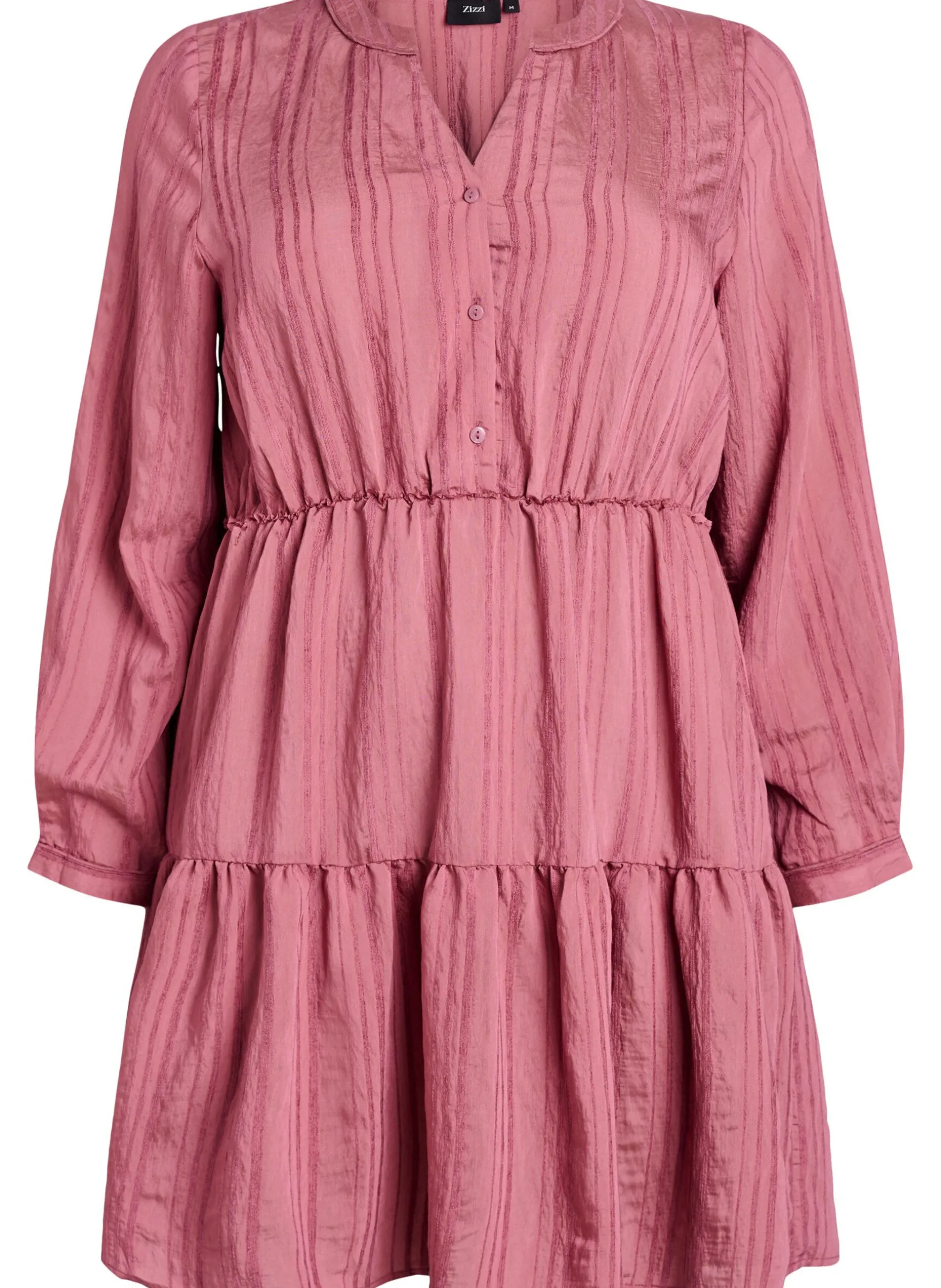 Kurzes Kleid mit gewebtem Ripp und Gummizug in der Taille