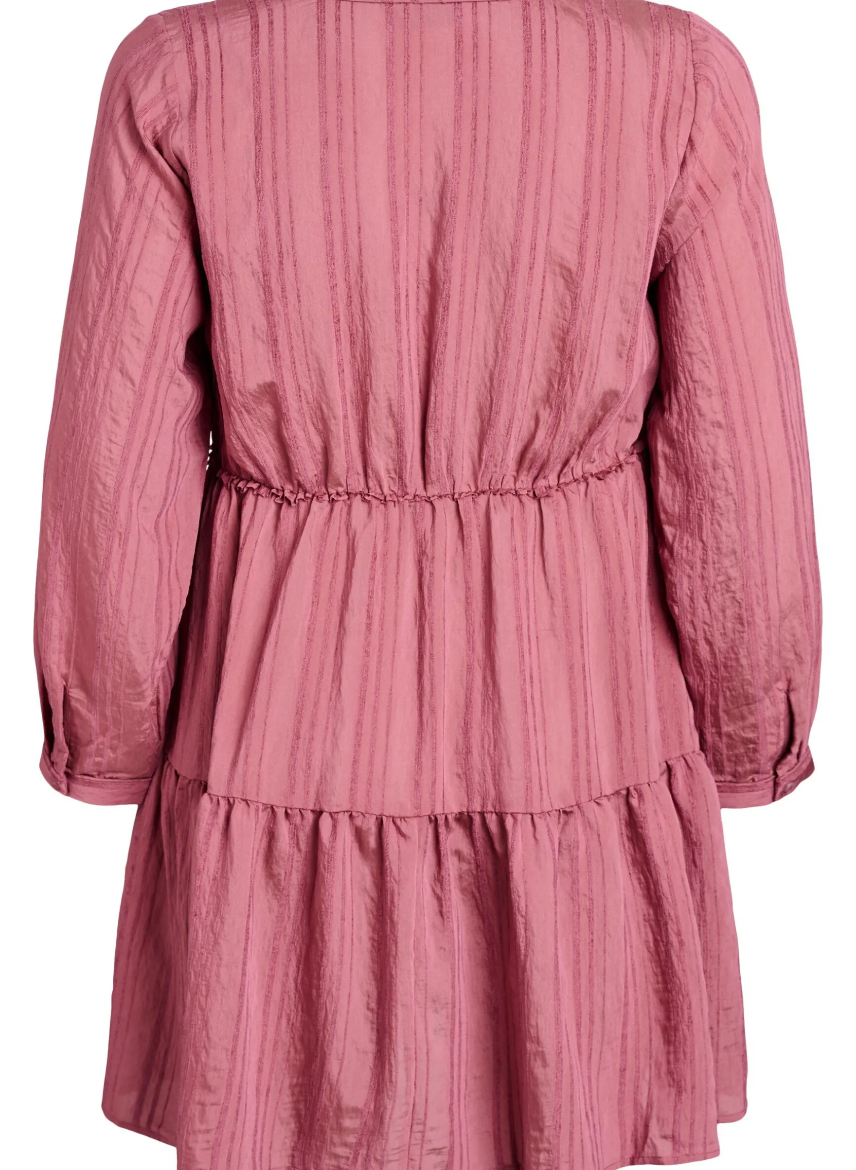 Kurzes Kleid mit gewebtem Ripp und Gummizug in der Taille