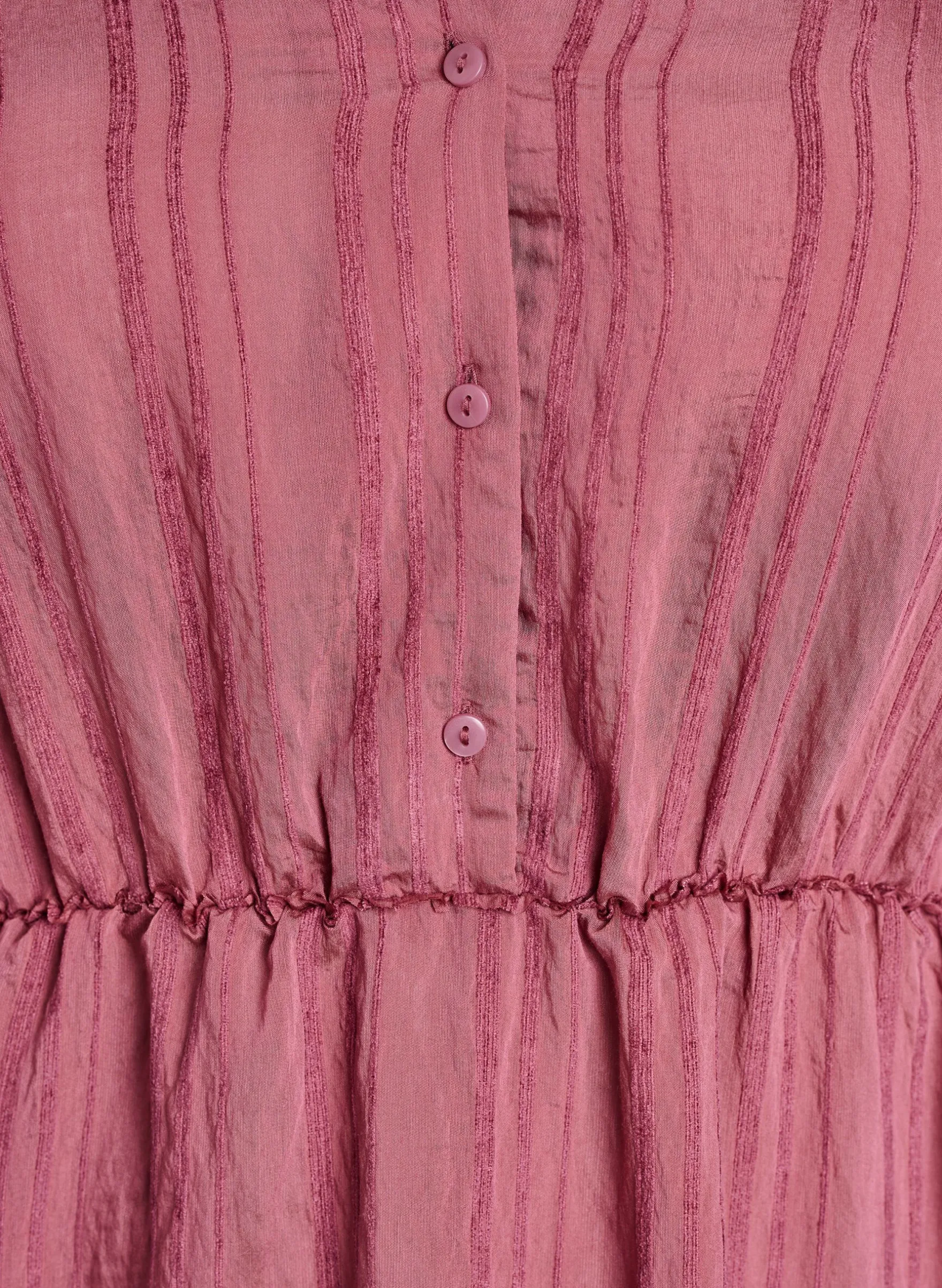 Kurzes Kleid mit gewebtem Ripp und Gummizug in der Taille