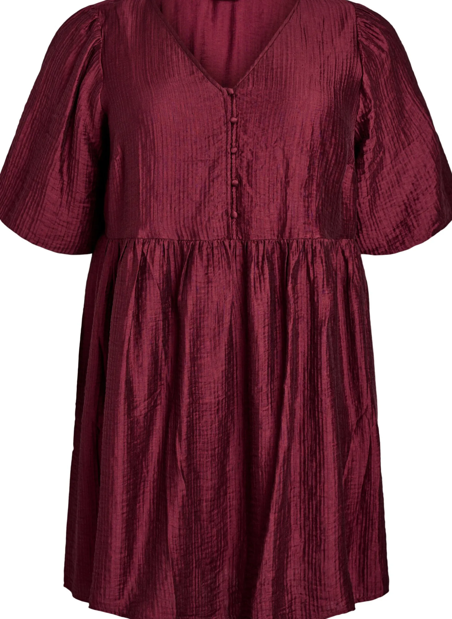 Kurzes Kleid mit Struktur und kurzen Ballonärmeln