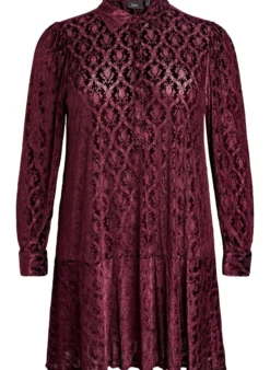 Kurzes Kleid mit Veloursmuster