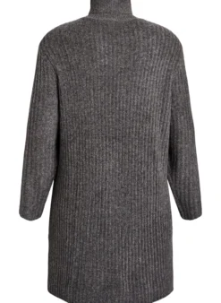 Kurzes Strickkleid mit Rollkragen und Rippstruktur