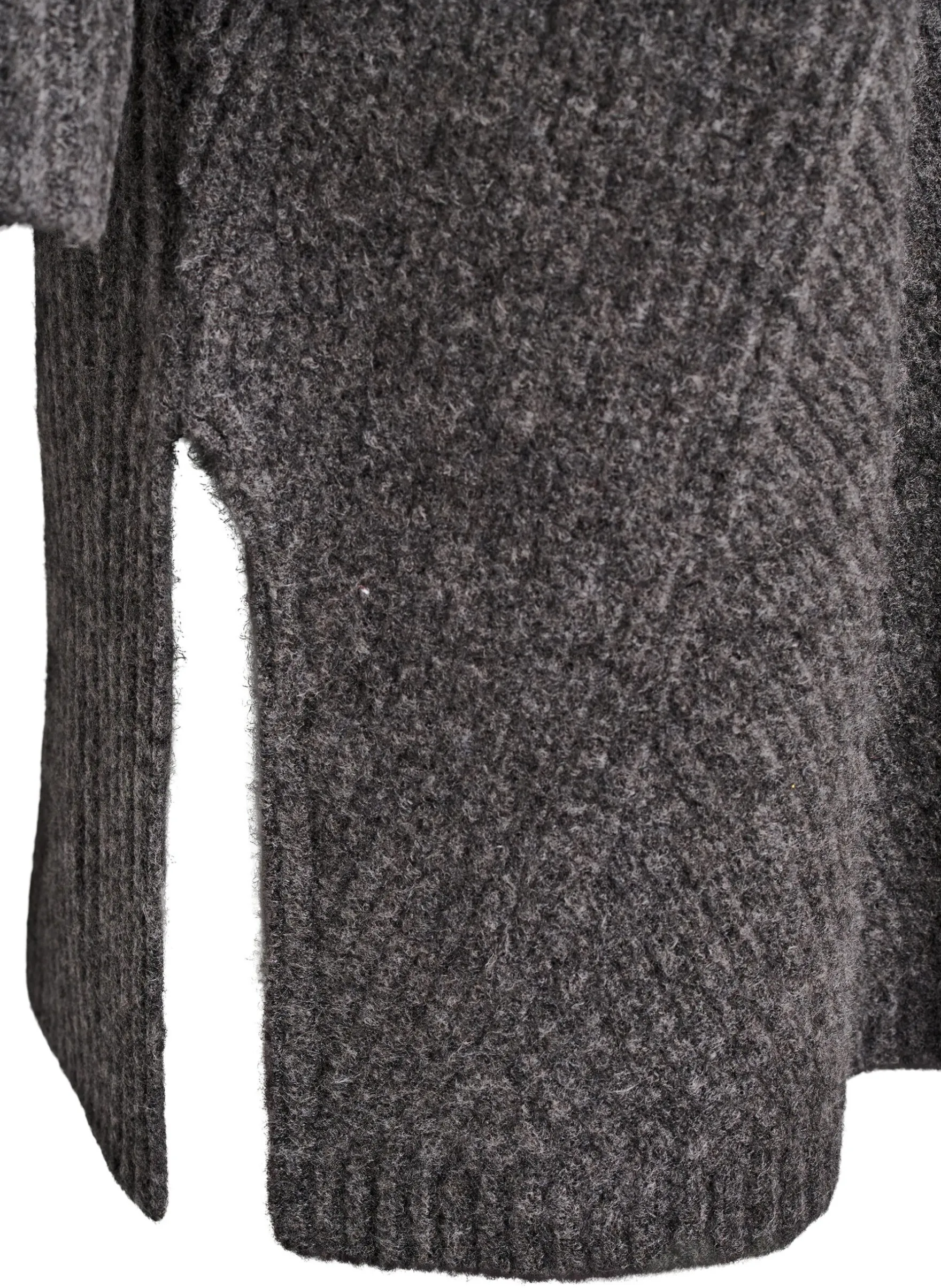 Kurzes Strickkleid mit Rollkragen und Rippstruktur