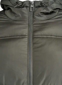 Kurze Steppjacke mit Kapuze und Zwei-Wege-Reißverschluss