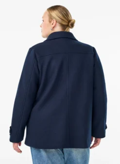 Kurzmantel mit zweireihiger Knopfleiste