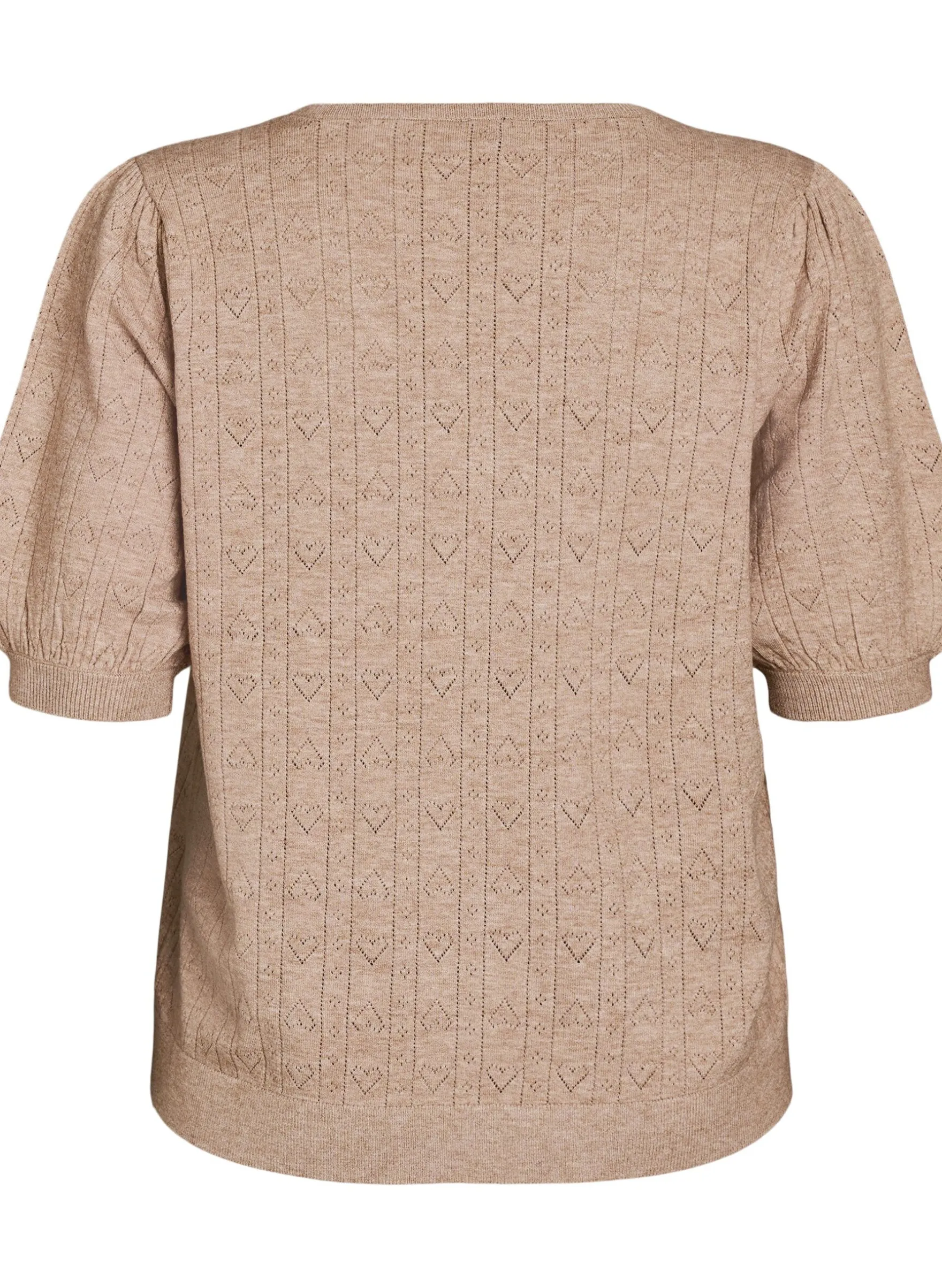 Kurzärmelige Bluse aus Strick mit Pointelle-Muster