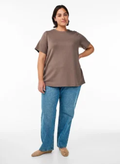 Kurzärmelige Bluse mit Knopfdetail