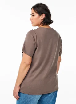 Kurzärmelige Bluse mit Knopfdetail