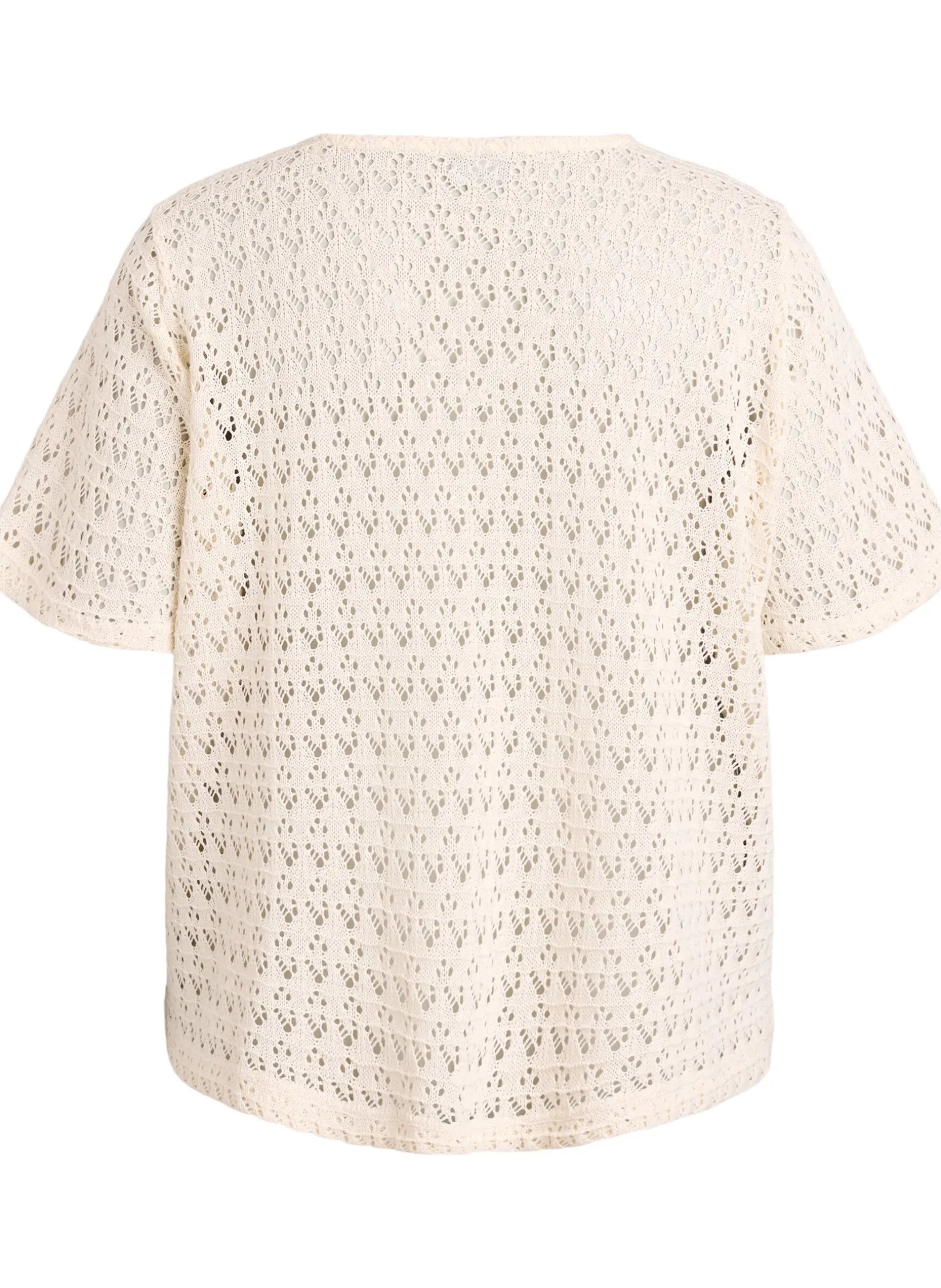 Kurzärmelige Bluse mit Lochstickerei