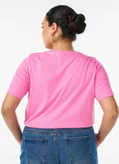 Kurzärmeliges Basic T-Shirt mit V-Ausschnitt