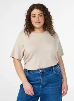 Kurzärmelige Strickbluse aus Viskose