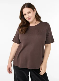 Kurzärmelige Strickbluse aus Viskose