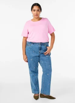 Kurzärmelige Strickbluse aus Viskose