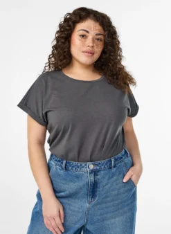 Kurzärmeliges T-Shirt aus Baumwollmischgewebe