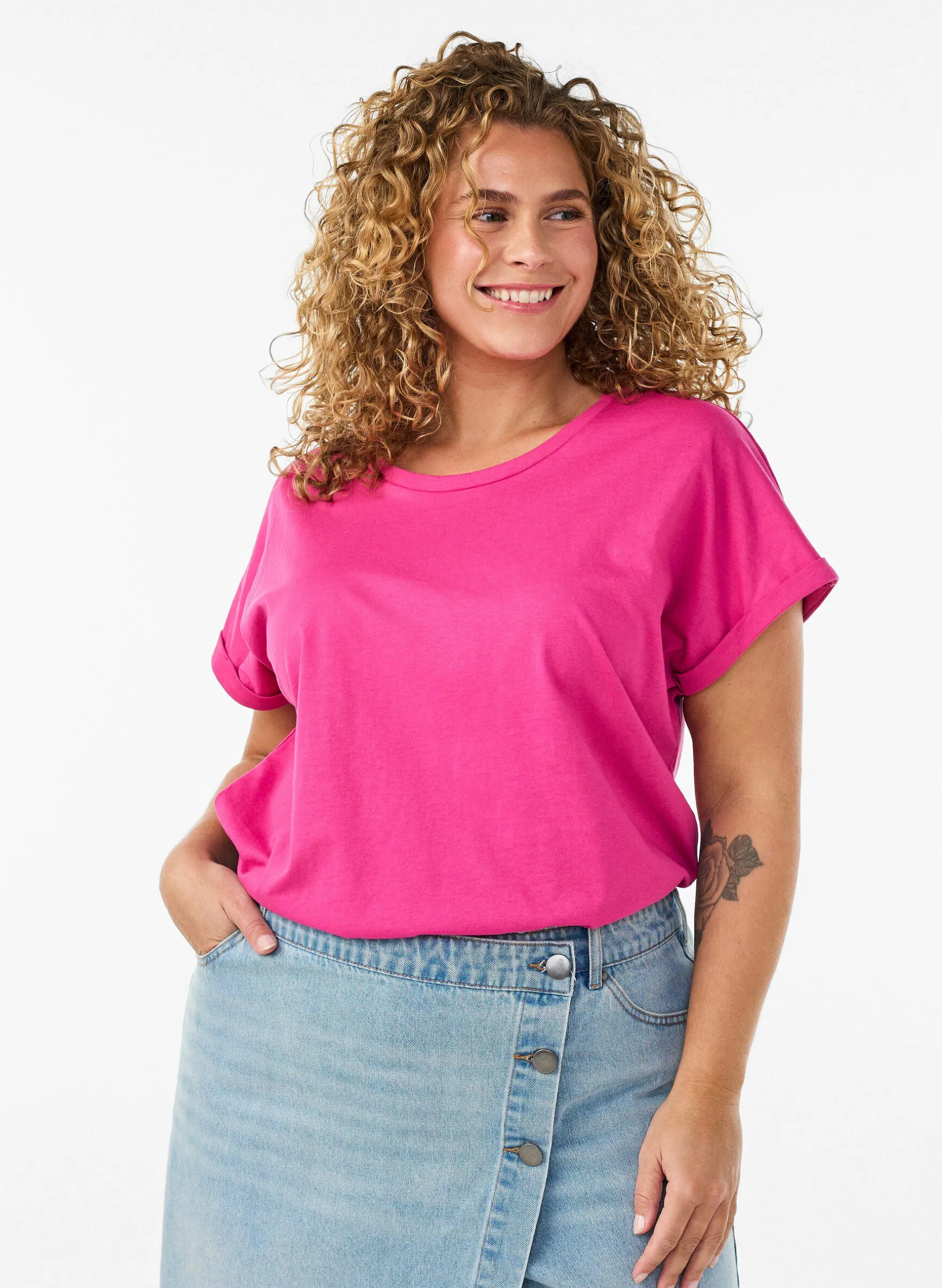 Kurzärmeliges T-Shirt aus einer Baumwollmischung
