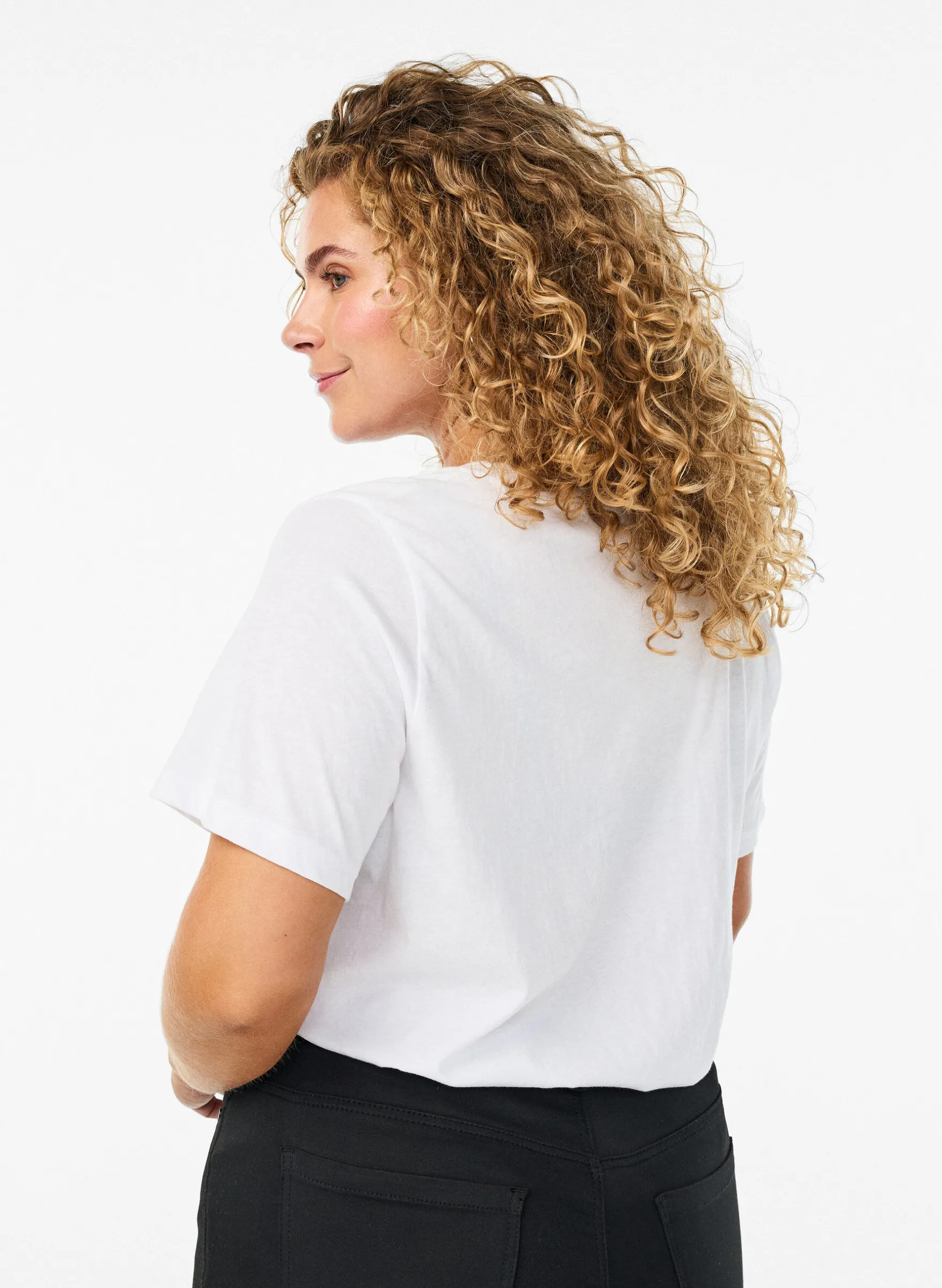 Kurzärmeliges T-Shirt mit V-Ausschnitt